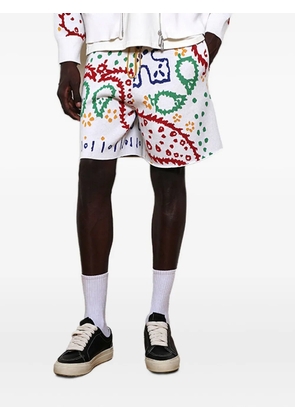 RHUDE bandana-intarsia shorts - White