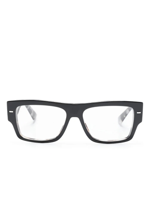 Dolce & Gabbana Eyewear logo engraved rectangle-frame glasses - Black