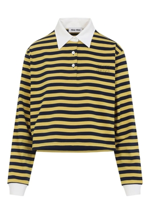 Miu Miu striped polo shirt - Yellow