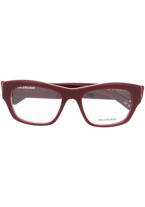 Balenciaga Eyewear logo-print rectangle-frame glasses - Red