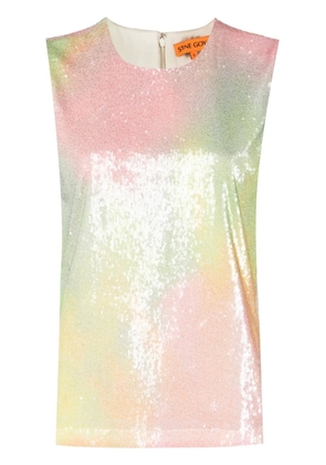 Stine Goya ombré-effect sequin-embellished top - Orange