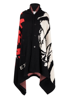 Philosophy Di Lorenzo Serafini intarsia-knit hooded cape - Black