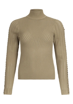 LIU JO braided-detail high-neck sweater - Green