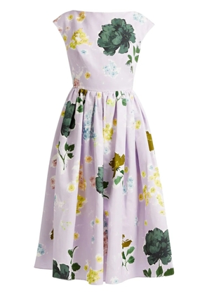 ERDEM boat-neck midi dress - Purple