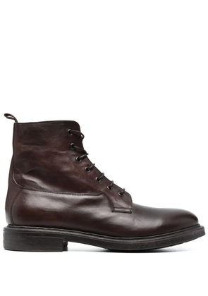 Moma Polacco lace-up leather boots - Brown
