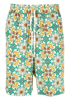 Drôle De Monsieur Faïence printed shorts - Green