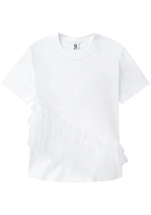 Noir Kei Ninomiya ruffled cotton T-shirt - White