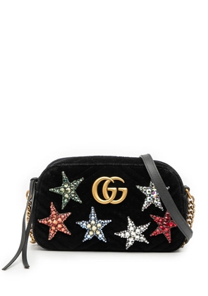 Gucci Pre-Owned 2016-2025 Small GG Marmont Matelasse Velvet Crystal Stars crossbody bag - Black