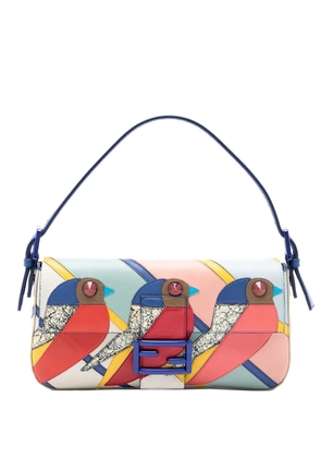 Fendi Pre-Owned 2010-2025 Patchwork Leather QuTweet Bird Baguette shoulder bag - Blue