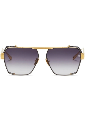 Balmain Eyewear logo-engraved oversize-frame sunglasses - Gold