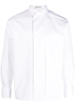 Saint Laurent long-sleeve cotton poplin shirt - White