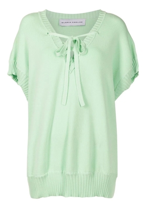 Gloria Coelho front tie-fastening blouse - Green