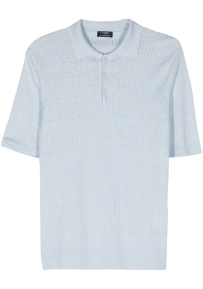 Barba short-sleeve ribbed polo shirt - Blue