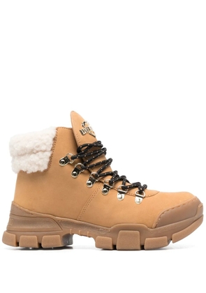 Love Moschino lace-up ankle boots - Brown