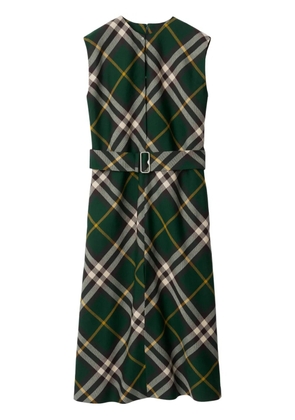 Burberry checked wool midi dress - Green