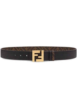 FENDI FF-logo reversible leather belt - Black