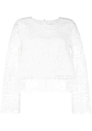 Max & Moi guipure-lace long-sleeve top - White