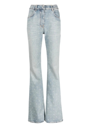 Givenchy logo-print flared jeans - Blue