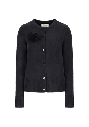 Blumarine floral-appliqué cardigan - Black