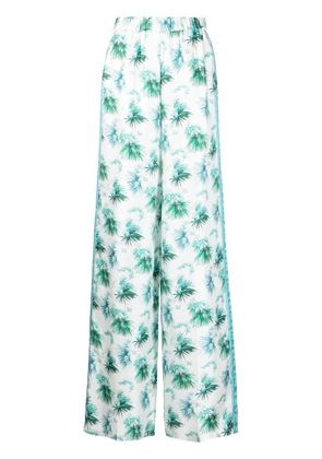 Max Mara all-over graphic-print trousers - Blue