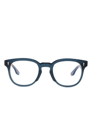 Kador Heritage round-frame logo-detail glasses - Blue