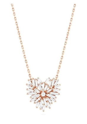 Suzanne Kalan 18kt rose gold heart-charm diamond necklace - Pink