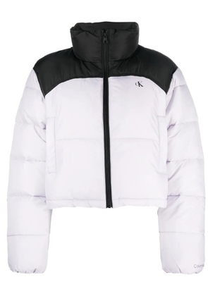 Calvin Klein Jeans colour-block high-neck puffer jacket - Purple