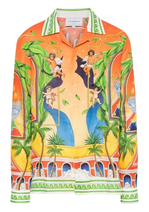 Casablanca Trophy linen shirt - Orange