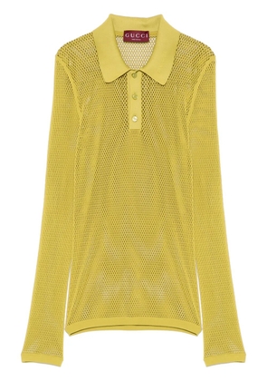 Gucci embossed mesh polo shirt - Green