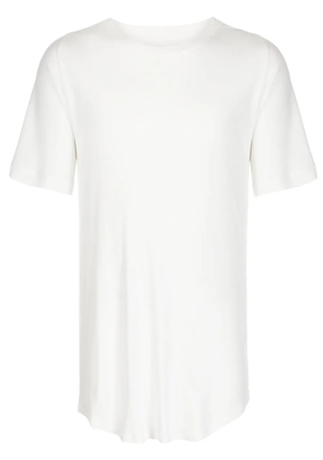 Julius curved-hem cotton T-shirt - White