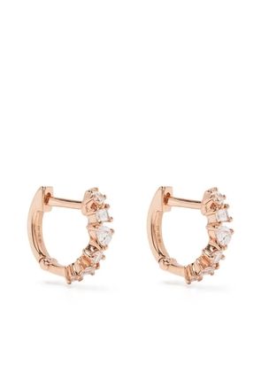 Ef Collection 14kt rose gold diamond huggie earring - Pink