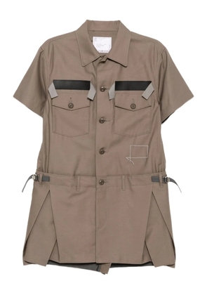 sacai x Wtaps cotton shirt dress - Brown