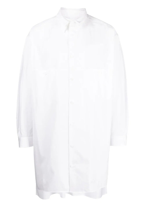 Yohji Yamamoto panelled slim-cut cotton shirt - White