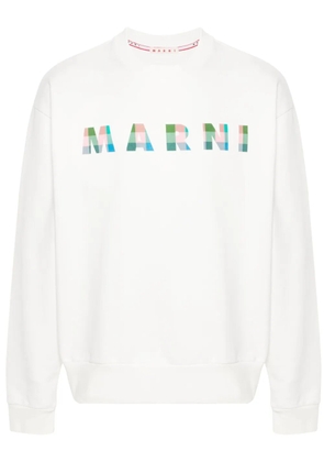 Marni logo-print cotton sweatshirt - Neutrals