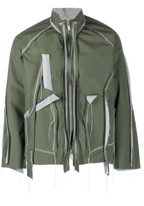 sulvam distressed layered jacket - Green