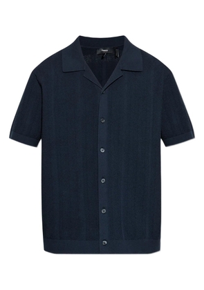 Theory textured short-sleeve cardigan - Blue