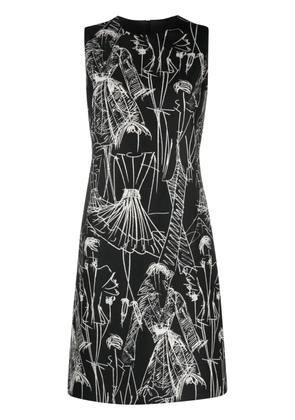 Akris Croquis-print sleeveless minidress - Black