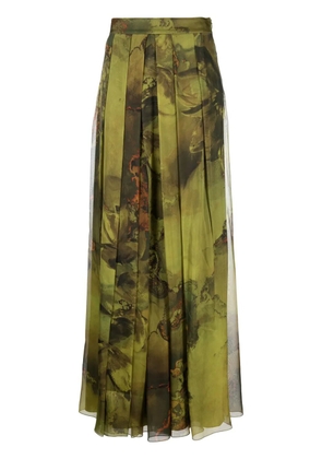 Alberta Ferretti graphic-print skirt - Green