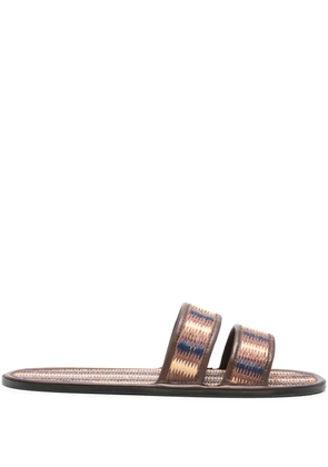 BODE interwoven striped slides - Brown