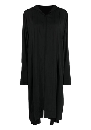 Yohji Yamamoto asymmetric hooded coat - Black
