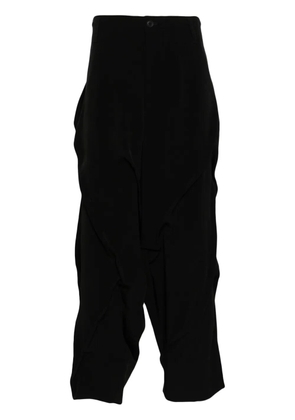 Yohji Yamamoto pleated drop-crotch trousers - Black