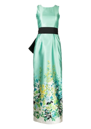 Bambah oversize bow detail gown - Green