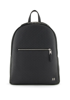 Armani Exchange all over embossed logo backpack - Black