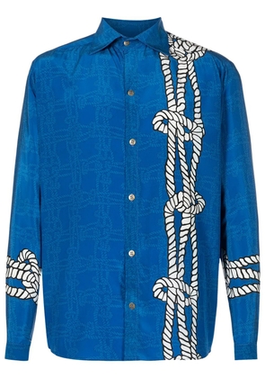 Amir Slama rope-print shirt - Blue