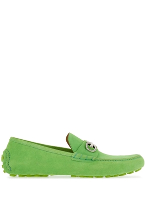 Ferragamo Gancini-buckle leather loafers - Green