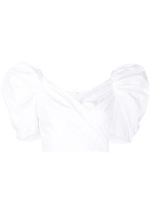 Cara Cara Sara wrap-style cropped top - White