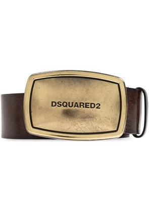 DSQUARED2 logo-plaque buckle belt - Brown