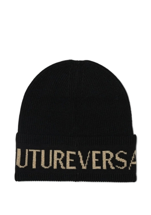 Versace Jeans Couture intarsia-knit logo beanie - Black