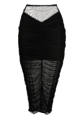 Fleur Du Mal ruched midi skirt - Black