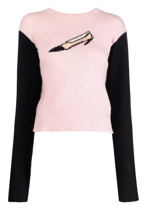 CHANEL Pre-Owned 1995 shoe-motif cashmere jumper - Pink